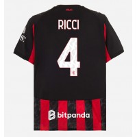 Stroje piłkarskie AC Milan Samuele Ricci #4 Koszulka Podstawowej 2025-26 Krótki Rękaw